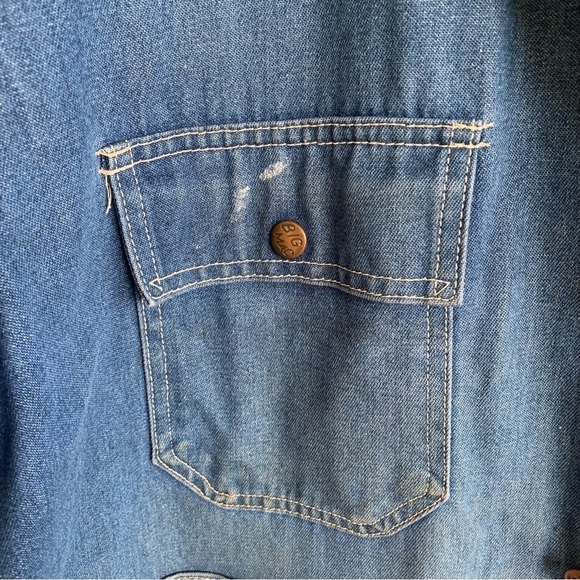 Vintage Big Mac Blanket Lined Denim Barn Coat Chore Jacket Men’s Size XL - Picture 2 of 13